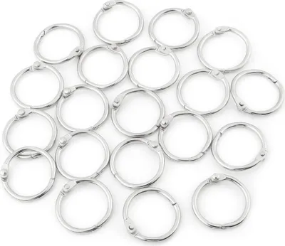 Obrázok produktu pre 20 kusov kovových krúžkov s pántom na zviazanie dokumentov, albumov, zošitov a scrapbookov (38 mm)