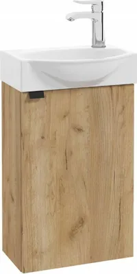 Zdjęcie produktu dla Szafka Łazienkowa 40 cm z Umywalką Wisząca Dąb Craft Złoty Bateria Obrotowa