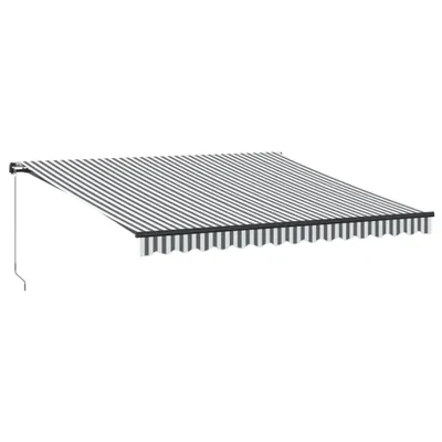 Obrázok produktu pre Ručne zaťahovacia markíza antracit a biela 400x300 cm