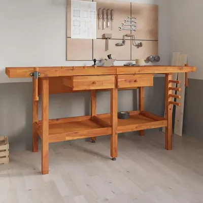 Productafbeelding van Werkbank met lades, klemmen, 192x62x83 cm, gemaakt van acaciahout
