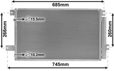 Produktbild von VAN WEZEL 53005409 Kondensator Klimaanlage Klimakondensator für TOYOTA AVENSIS Kombi (T25) +Trockner