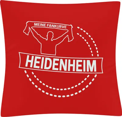 Produktbild von multifanshop Kissenbezug - Heidenheim - Meine Fankurve, rot, Größe one size