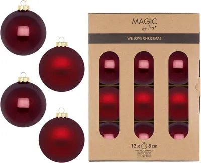 Produktbild von Weihnachtskugeln Glas 8cm 12 Stück - Smooth Port