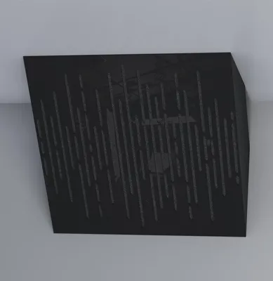 Obrázok produktu pre 2-balenie – Akustický rohový basový lapač | 50 x 50 cm | Nízkofrekvenčná absorpcia pre štúdiá a divadlá | Difúzia | [WAVE-H-100 mm | Čierny lesklý plast]