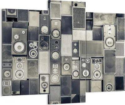Produktbild von Bild auf Leinwand - Leinwandbild - 3 Teile - Abstraktion Lautsprecher Grafik - 130x100cm - Wand Bild - Wanddeko - Wandbilder - Leinwanddruck - Bilder - Wanddekoration - Leinwand bilder CB130x100-4163