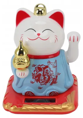 Produktbild von Glückskatze Maneki Neko Solarfigur Weiß 10,5cm