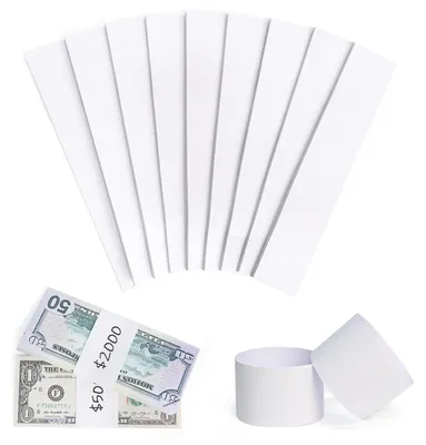 Immagine prodotto di Nastri adesivi per banconote - 300 pezzi - Bianco - 205 x 39 mm