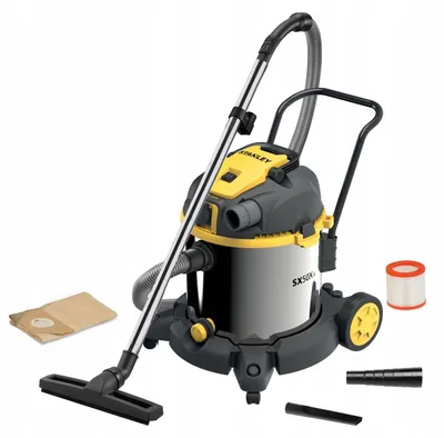 Obrázek produktu pro STANLEY SXVC50XTDE Víceúčelový vysavač na pevné látky a kapaliny s integrovanou zásuvkou na elektrické nářadí (1600 W, 50 l)