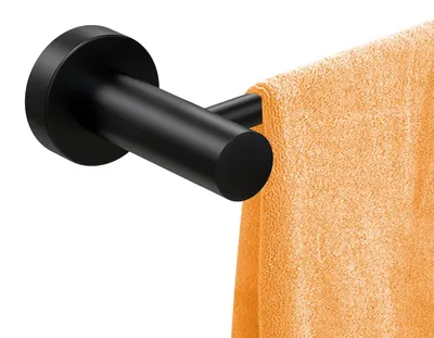 Obrázek produktu pro Omgoods - Nastavitelný držák na ručníky, montáž na zeď - černý - 43-72 cm