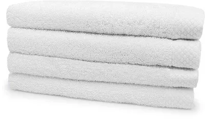 Zdjęcie produktu dla Zestaw 4 ręczników Unyqoos® Eleganzzz – 60 x 110 cm, frotte 420 g/m², 100% bawełna, białe, bardzo chłonne
