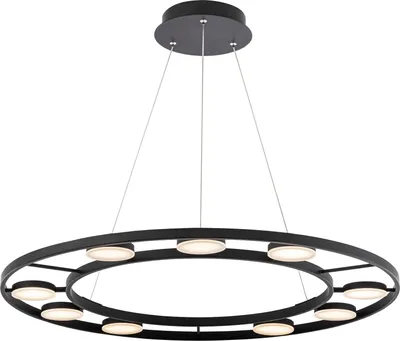 Zdjęcie produktu dla Lampa wisząca LED czarna, pierścieniowa, wys. 150 cm