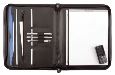 Obrázok produktu pre Alassio® 30042 Reißverschlussmappe MILANO - A4, Lederimitat, schwarz