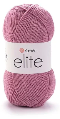 Produktbild von YarnArt Elite Acrylgarn 100g/300m Altrosa – weich & leicht für Decken/Amigurumi