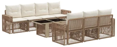 Produktbild von vidaXL Gartensofa-set 8 stk. Beige und Cremeweiß Poly-Rattan