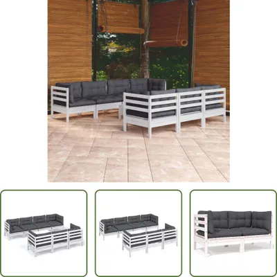 Produktbild von The Living Store 8-tlg. Garten-Lounge-Set mit Kissen Kiefer Massivholz