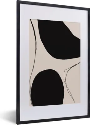 Produktbild von MuchoWow® Gerahmtes Poster Pastell - Schwarz - Minimalismus 40x60 cm - Poster mit Schwarzem Bilderrahmen Wandposter Rahmen Foto Bilder - Poster in Rahmen