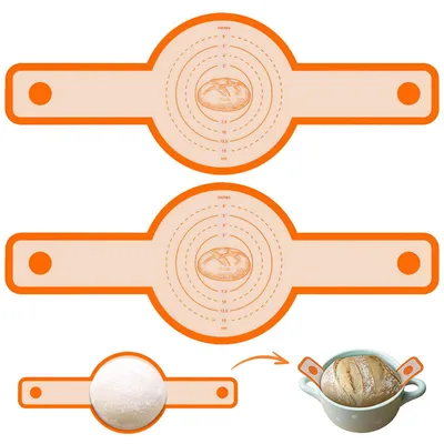 2er-Pack Silikon-Backmatten für Dutch Oven, antihaft, langgriffig
