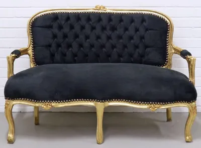 Immagine prodotto di Casa Padrino Panca barocca per bambini nero/oro 90 x 38 x h. 67 cm - Mobili per bambini in stile antico