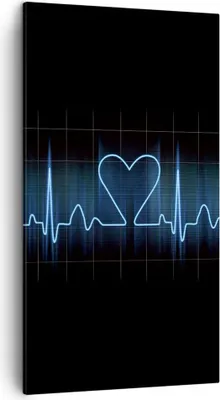 Produktbild von Bild auf Leinwand - Leinwandbild - Grafik herz kardiologie - 45x80cm - Wand Bild - Wanddeko - Leinwanddruck - Bilder - Kunstdruck - Wanddekoration - Leinwand bilder - Wandkunst - PA45x80-0959