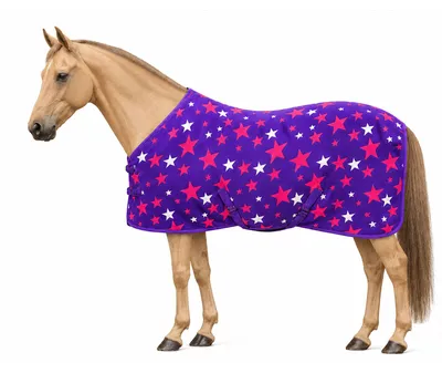Produktbild von Fleece Abschwitzdecke mit Sternen Farbe - Lila Größe (Pferdedecke) - 165 cm