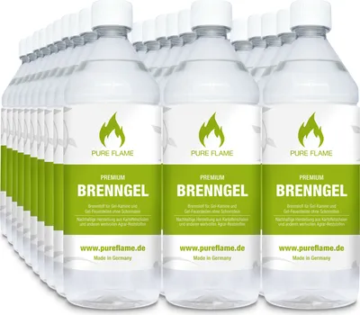 Produktbild von 30 x 1 Liter Brenngel - PURE FLAME Premium Brenngel für Gelkamine & Gel Feuerstellen in 1L Flaschen