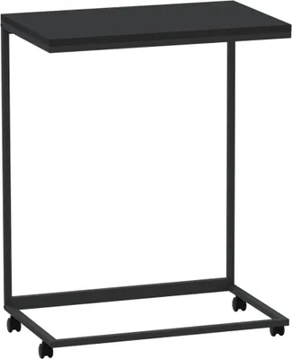 Obrázok produktu pre vidaXL Bočný stolík s kolieskami čierny 55x35x70 cm Drevo Materiál