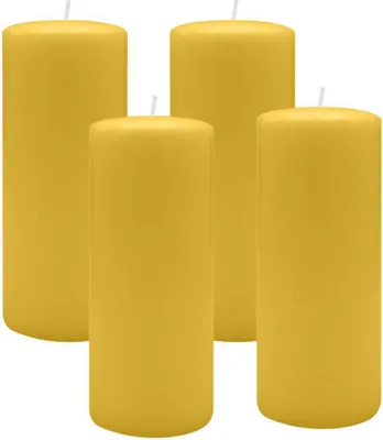 Produktbild von 4er Set Adventskranzkerzen Mostard Senf Ø 40 x 200 mm