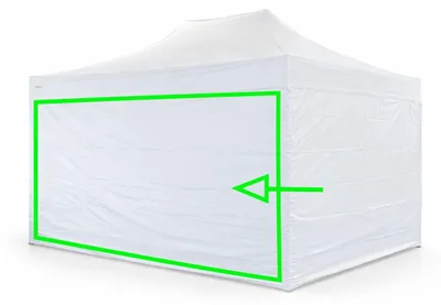 Obrázok produktu pre Bočná plachta 4,5 m pre nožnicové stany ALU 3x4,5 m – PVC 450 g/m², nepremokavá - Biela