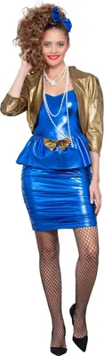 Image de Smiffys - Costume métallique "80s", style cocktail SM3466 (42-44 EU) (Bleu/Or)