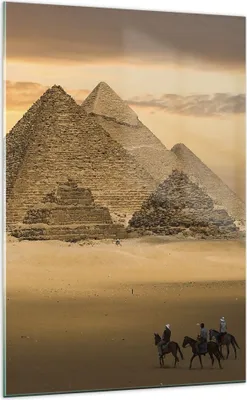 Produktbild von Bilder auf glas - Einteilig - Pyramide ägypten wüste - 70x100cm - Glasbilder - Wandbilder - Bilder - zum Aufhängen bereit - Wanddekoration aus Glas - Glas Bilder - Wandbild auf Glas - GPA70x100-2196