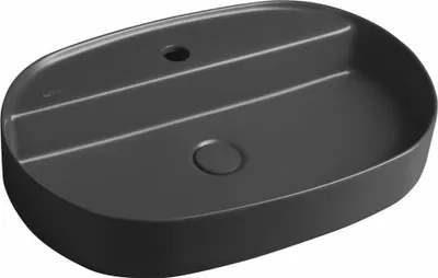 Produktbild von Isvea INFINITY OVAL Aufsatzwaschbecken, 60x40cm, Anthrazit