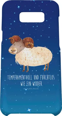 Produktbild von Mr. & Mrs. Panda Samsung Galaxy S8 plus Handyhülle  Sternzeichen Widder - Sternenhimmel Blau - Geschenk, Geburtstag März, Hülle, Bock, Cover, Handy Case, April, Schafbock