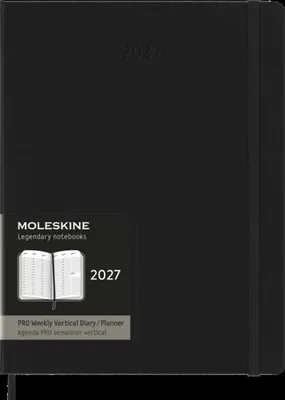 Immagine prodotto di Moleskine Agenda settimanale 12 mesi 2027, Pro XL, 1 settimana = 2 pagine, formato verticale, colonne per appunti, copertina rigida, nero