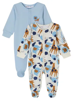 Image de Minoti - Pyjama pour bébé garçon, manches longues (lot de 2) MN284 (86) (bleu)