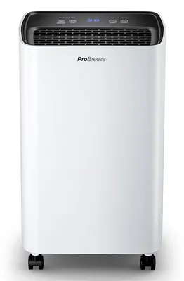 Image de Déshumidificateur d'air, capacité de 12 litres par jour, réservoir de 2 litres, en plastique blanc, idéal pour la maison, le garage et la cave