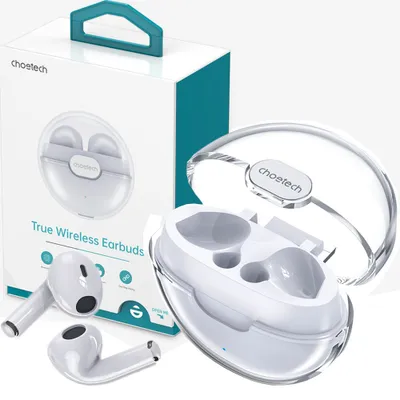 Obrázek produktu pro Choetech Bezdrátová Sluchátka Tws S Nabíjecím Pouzdrem Bílá (Bh-T08)