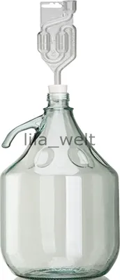 Produktbild von SET 4tlg. 5L Gärballon Flasche + Stopfen + Gärröhrchen+VERSCHLUSS Wein machen