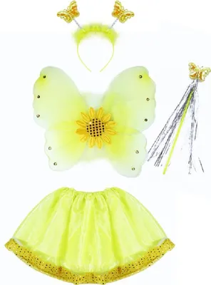 Produktbild von Rappa 792173 Kostm Verkleidung Sonnenblumen Elfe fr Kinder von 3 - 10 Jahren - gelb