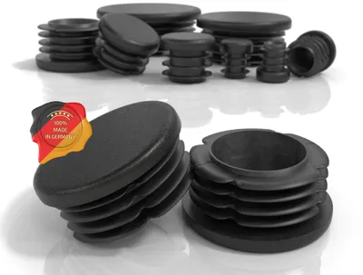 Zdjęcie produktu dla PD® Uszczelki membranowe okrągłe, średnica 48 mm, do rur okrągłych - końcówki czarne | 20 sztuk