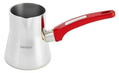 Image de Cafetière turque - Carafe à café - Acier inoxydable - 330 ml - Avec couvercle - Avec anse - Argentée
