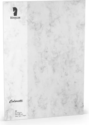 Zdjęcie produktu dla Rössler Papier 220701514 Papier firmowy Coloretti - A4, 80g, 10 arkuszy, szara marmora