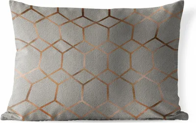 Produktbild von MuchoWow® Outdoor Kissen - Muster - Grau - Bronze - 60x40 cm - Wetterfest - Lounge Kissen - Zierkissen - Kissen für Innenräume