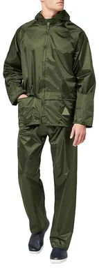 Produktbild von Result Herren Regenanzug bestehend aus Regenjacke und Regenhose, wasserdicht LT168 (S) (Olive)