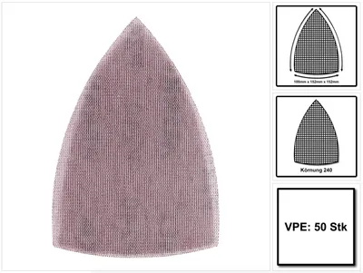 Produktbild von Mirka ABRANET Delta Schleifblätter Grip 100x152x152mm P240 50 Stk. ( 5421905025 )