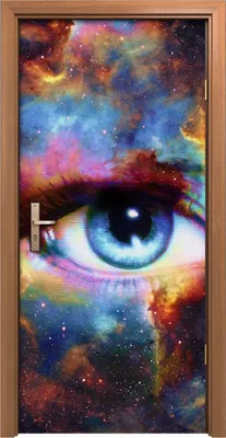 Produktbild von Türposter 90x200 cm Türaufkleber Türtapete Türfolie Klebefolie weibliches Auge kosmische Abstraktion