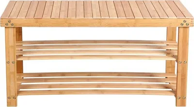 Immagine prodotto di Scaffale per scarpe Rootz - Panca con ripiano in bambù - Panca porta scarpe - Panca per l'ingresso - Organizer per scarpe - Armadietto per scarpe - Bambù - 90 x 45 x 28 cm