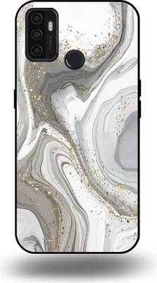 Obrázek produktu pro Smartphonica Pouzdro na telefon vhodné pro OPPO A32 / A53 / A53s s mramorovým potiskem - TPU zadní kryt pouzdra mramorový design - Stříbrné
