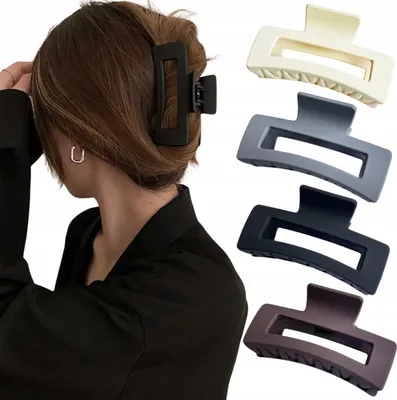 Produktbild von Set mit 4 dekorativen Haarspangen – Haarklammern in Schwarz & Grau – starker Halt für Dutts, Hochsteckfrisuren & den Alltag