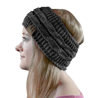 Produktbild von Cosey- gefüttertes weiches Strick Stirnband mit Innenfleece in schwarz