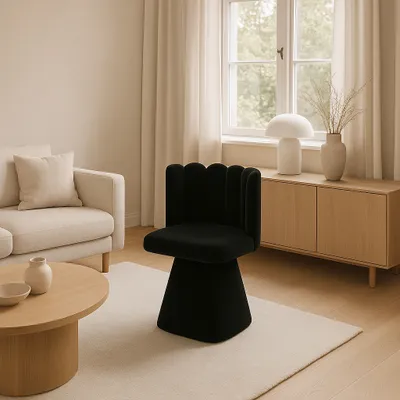 Obrázek produktu pro Kaiser Möbel židle Savio je kus nábytku s jedinečným tvarem, tkanina Riviera Swivel Black